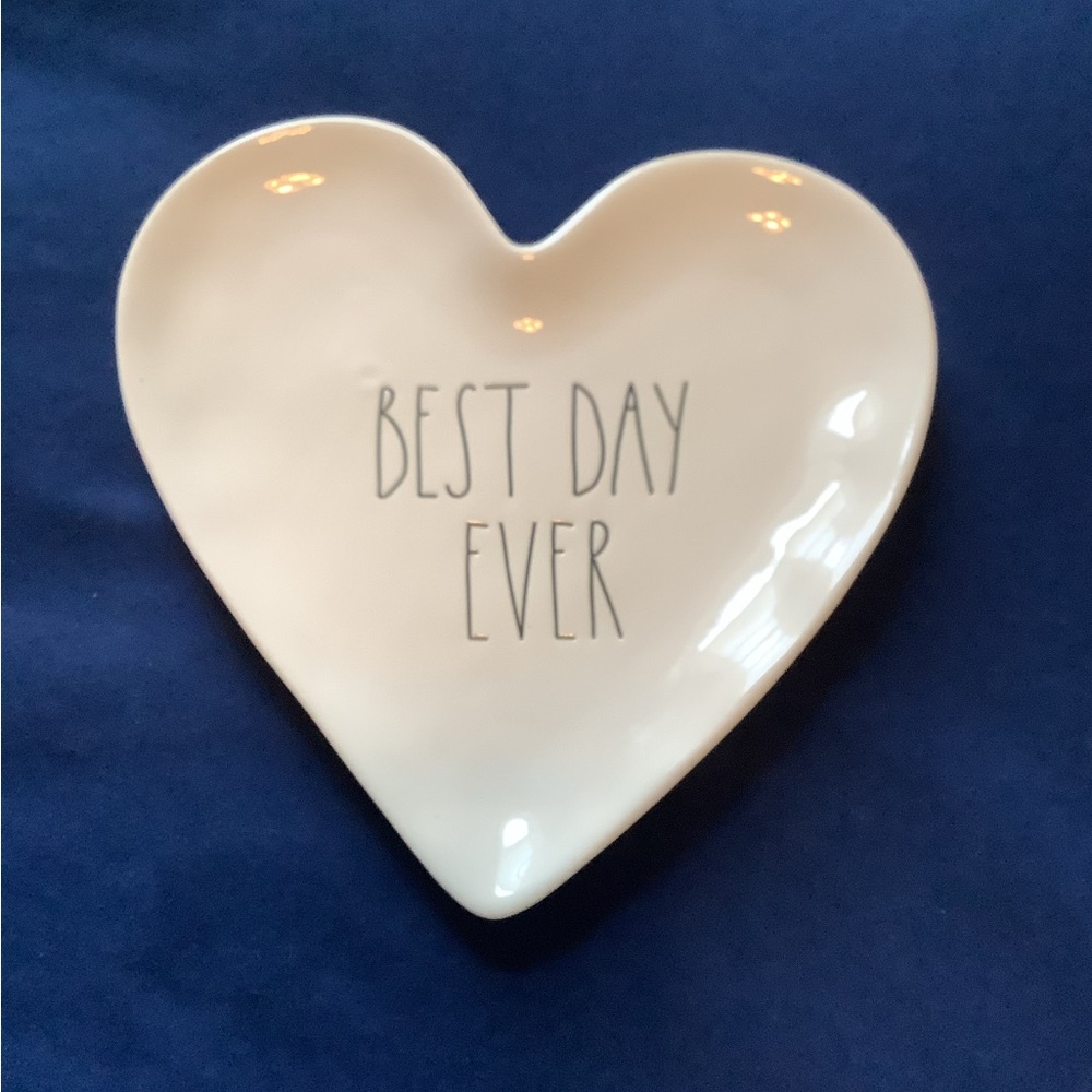 Rae Dunn “Best Day Ever” Large heart shape plate